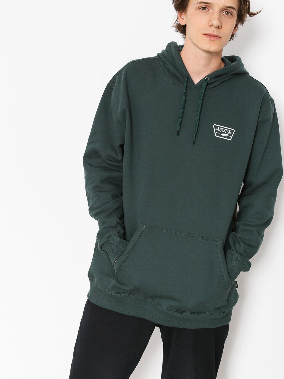 Vans felpa con cappuccio e stampa logo sulla schiena VA2WF7YDX verde foresta
