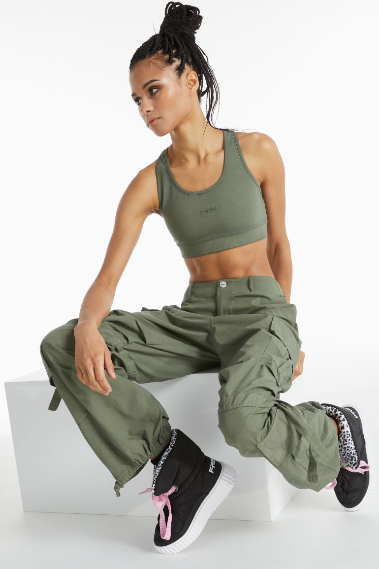 Freddy Cargo trousers with pockets and drawstring BRITNEYF301 V69X pigmented green