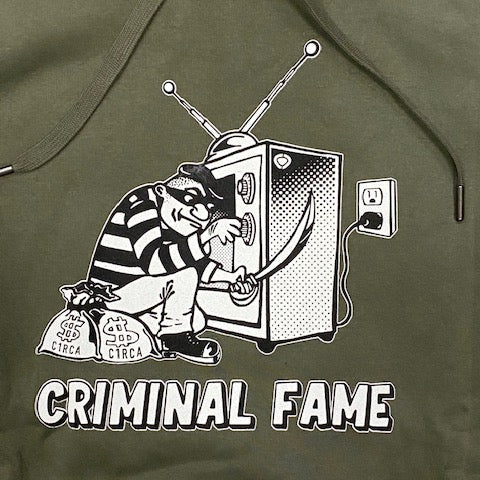 C1RCA Criminal Hood MHO154 military green hooded sweatshirt