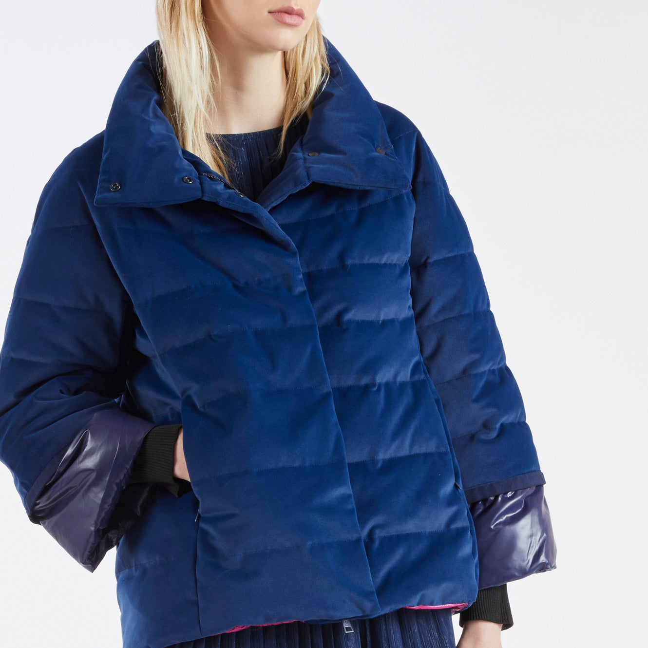 CafèNoir women's flared down jacket C7JN0032 B012 blue
