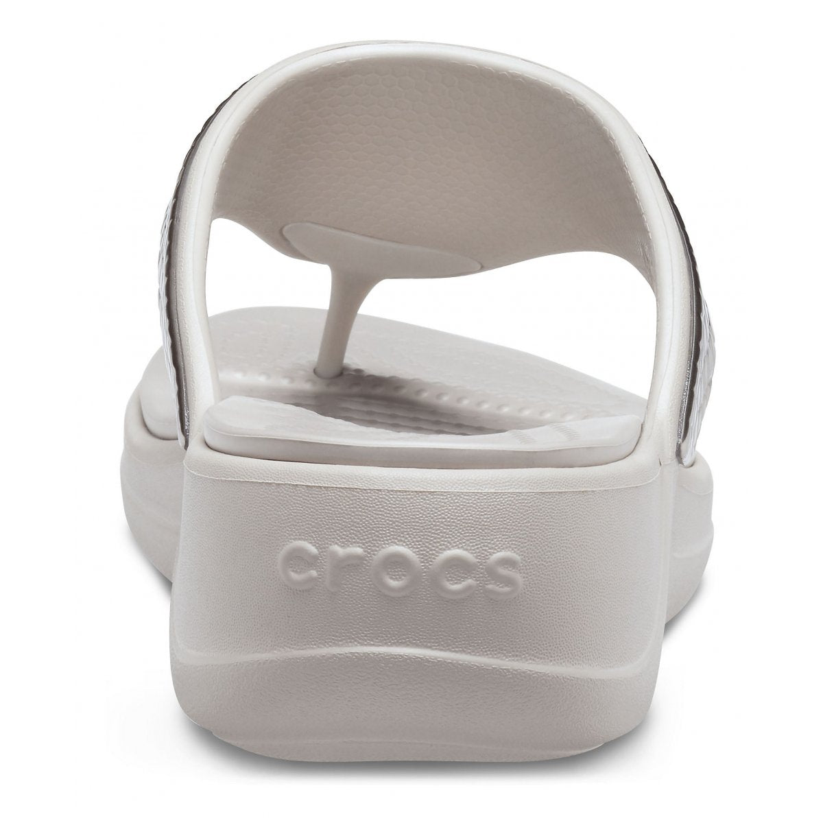Crocs women's flip-flop sandal Monterey Wedge Flip W 206303-0GO platinum silver