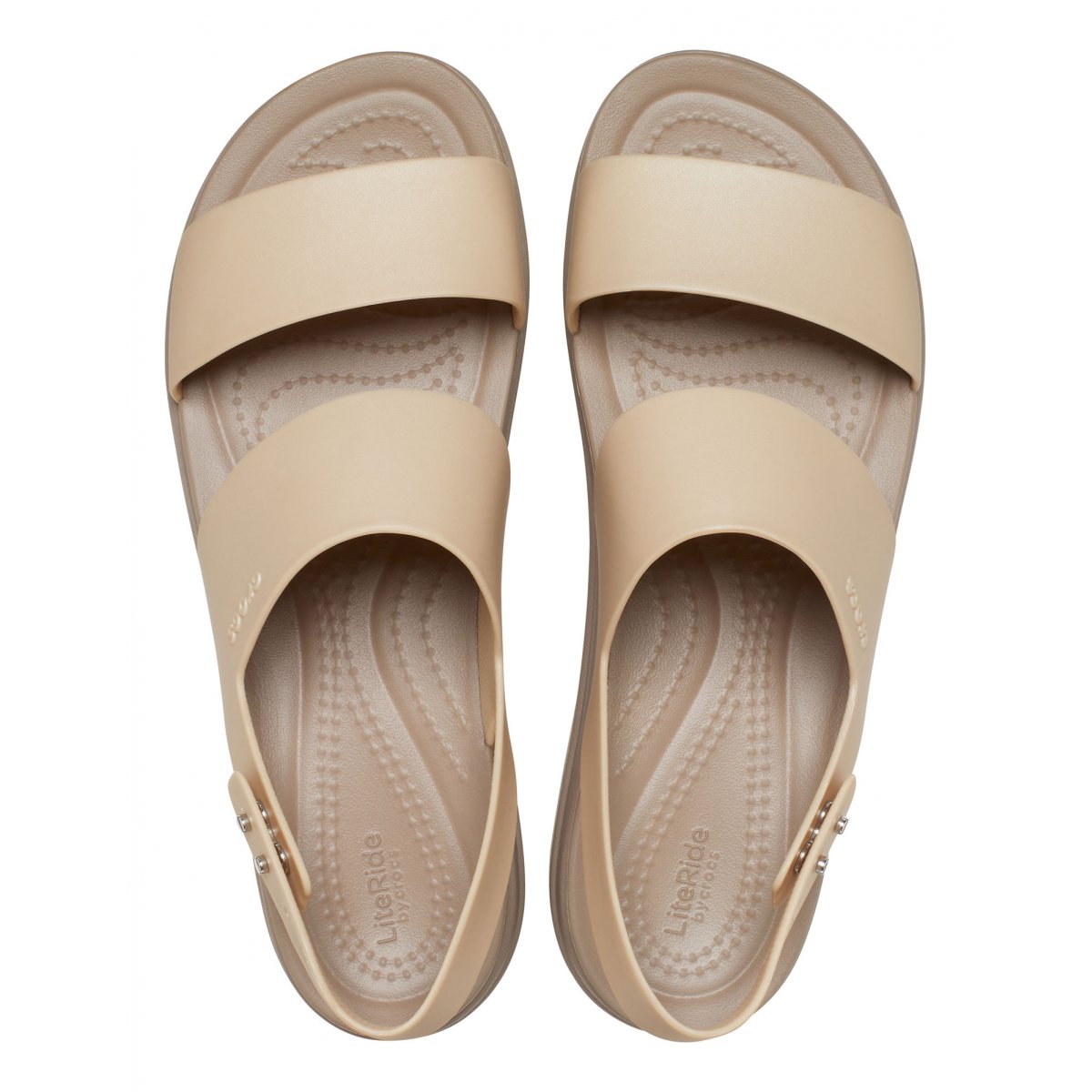 Crocs women's sandal Brooklyn Metallic Low Wedge 207641 99P metallic champagne