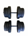 Contes Set completo manubri e bilanciere DY-DB-42KG da 42Kg in cemento rivestito nero con barre, dischi e collari per home gym