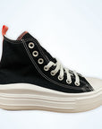 Sneakers Converse Chuck Taylor All Star Move 271716C nero-rosa-bianco con platform rialzato per ragazze, design moderno e comfort