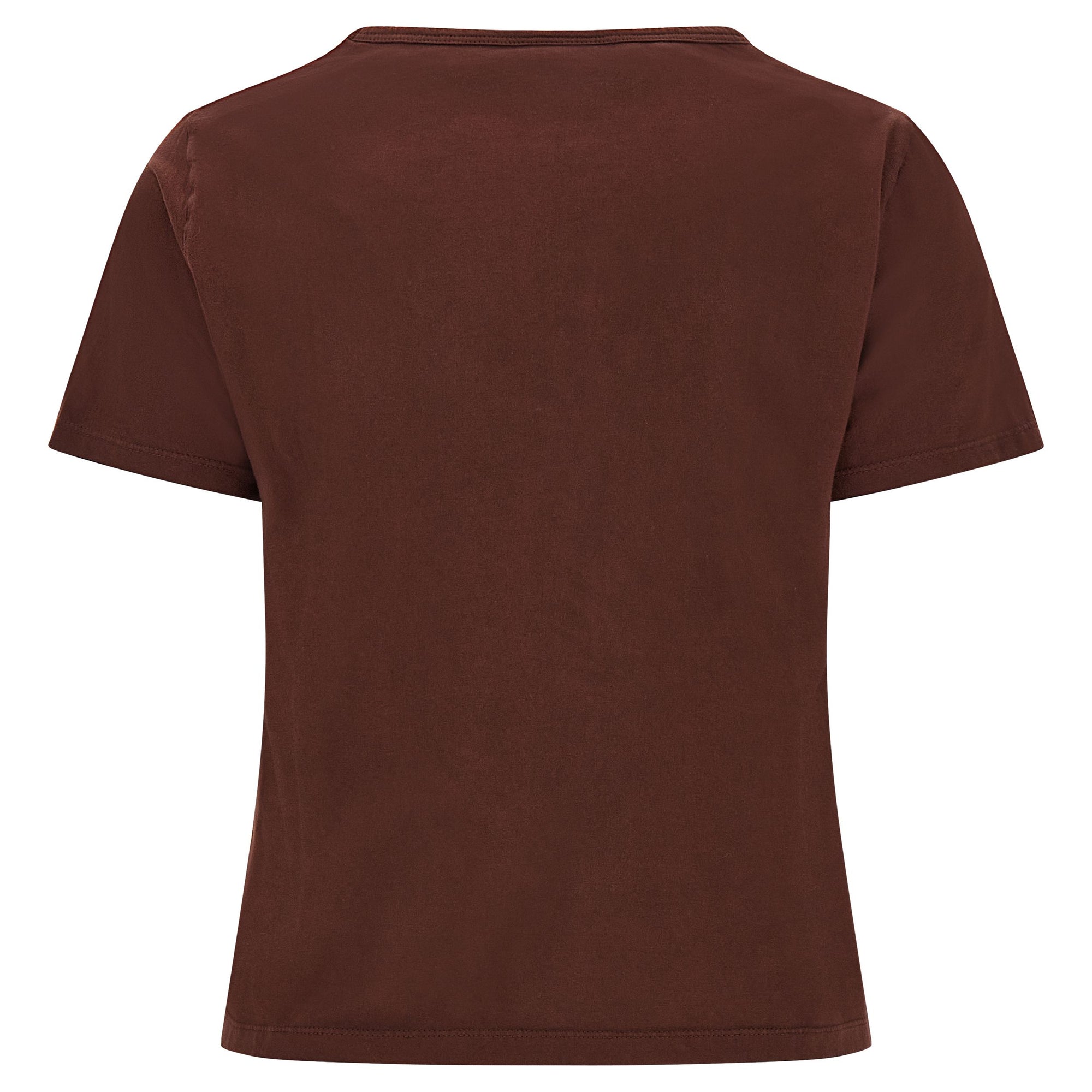 Freddy Lightweight jersey comfort crop top t-shirt FAIRC022X M79X Chocolate Fondant Direct Dyed