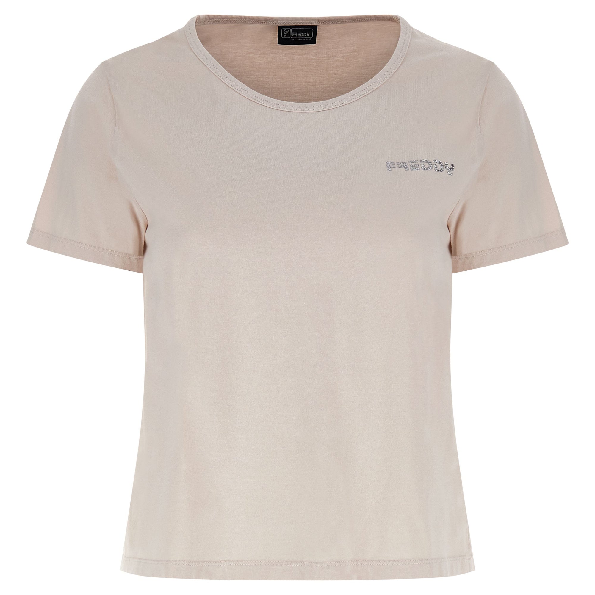 Freddy Lightweight jersey comfort crop top t-shirt FAIRC022X Z40X Moonbeam Direct Dyed