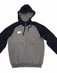 Felpa uomo Lotto Sweat FZ Delta Plus T5535 blu-grigio con cappuccio e cerniera intera avanti