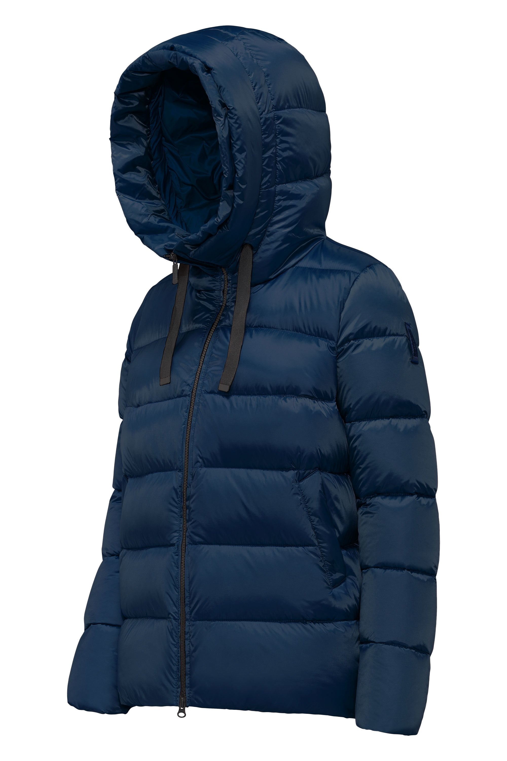 Bomboogie Women's short down jacket with hood GW6012TDLC 104 poseidon blue