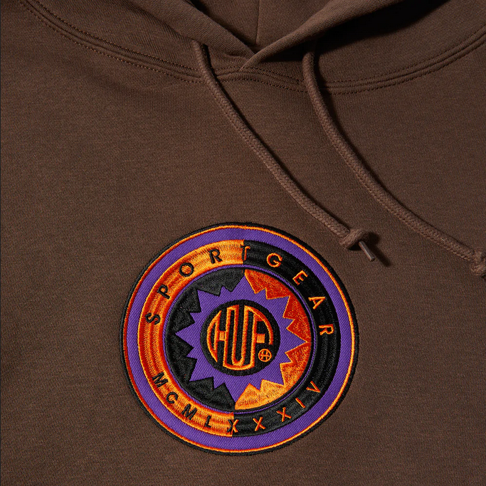 HUF hoodie Sun God Pullover PF00525 chocolate
