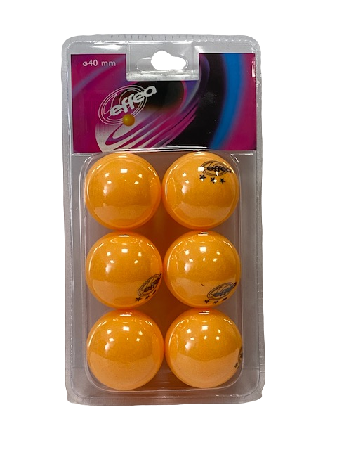 Effea Pallina da Ping Pong 3 stelle con diametro 40mm confezione da 6 palline arancio
