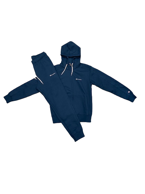 Champion tuta sportiva con cappuccio in cotone felpato da uomo 218117 BS560 MNO/MNO blu
