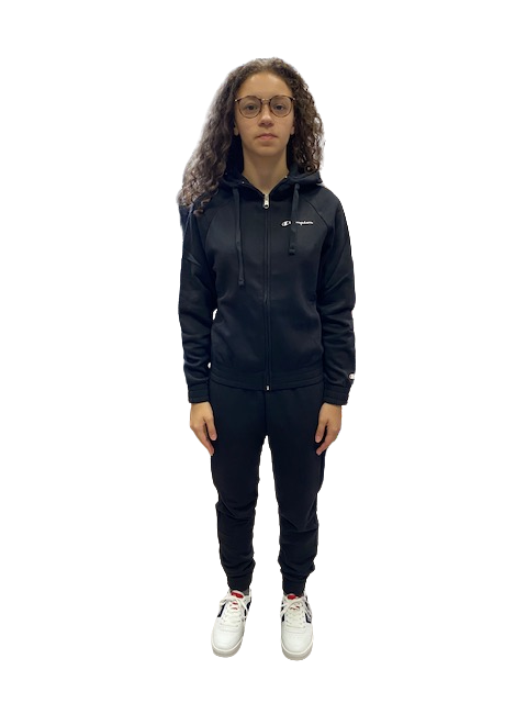 Champion Tuta in Felpa da donna con cappuccio 115737 KK001 NBK/NBK nero