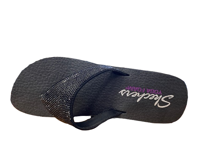 Skechers infradito donna con zeppa Vinyasa Nam On 38644/BBK black