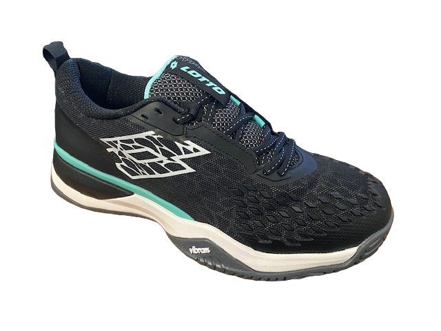 Lotto scarpa da tennis uomo Raptor Hyperpulse 100 SPD 215623 9FE all black-all white-green