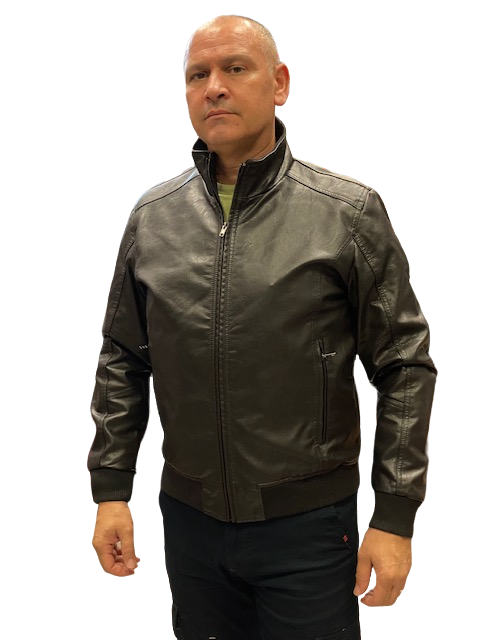 Censured Giacca da Uomo in ecopelle JMWHAMT PMA 14 marrone scuro