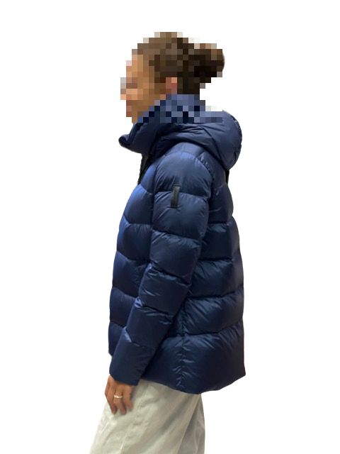 Bomboogie Women's short down jacket with hood GW6012TDLC 104 poseidon blue