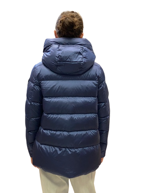 Bomboogie Women's short down jacket with hood GW6012TDLC 104 poseidon blue