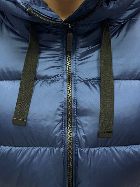 Bomboogie Women's short down jacket with hood GW6012TDLC 104 poseidon blue