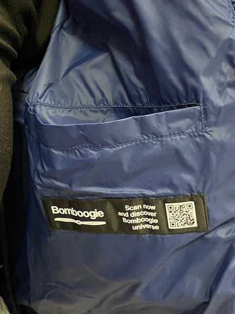 Bomboogie Women's short down jacket with hood GW6012TDLC 104 poseidon blue