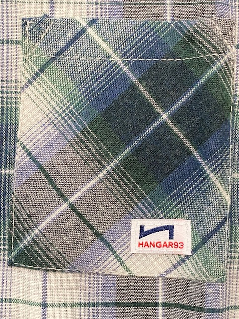 Hangar93 children's hooded shirt with checked pattern Z2658B FANT01 green