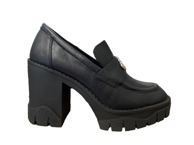Fornarina Women's moccasin with Lisbon 7 black heel