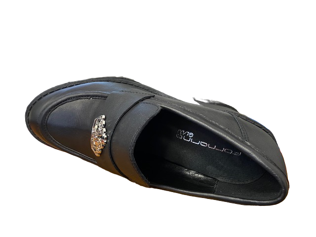 Fornarina Women's moccasin with Lisbon 7 black heel
