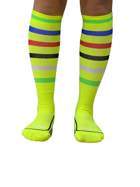 TRS calza tecnica da corsa Striped Fantasy Run P591 giallo fluo