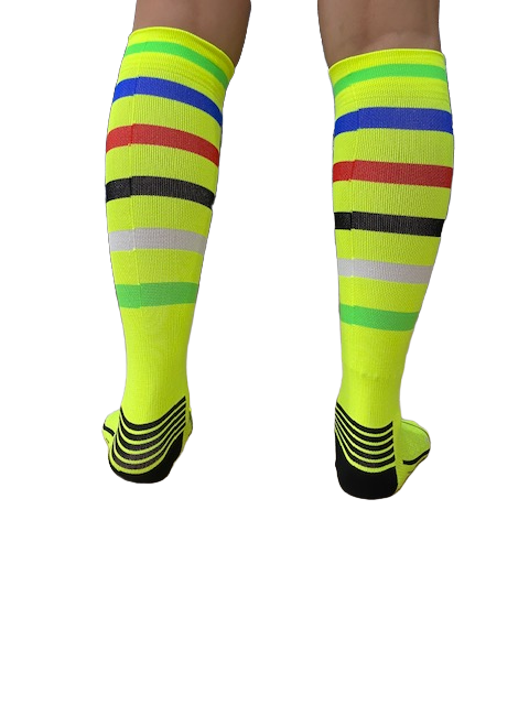 TRS calza tecnica da corsa Striped Fantasy Run P591 giallo fluo