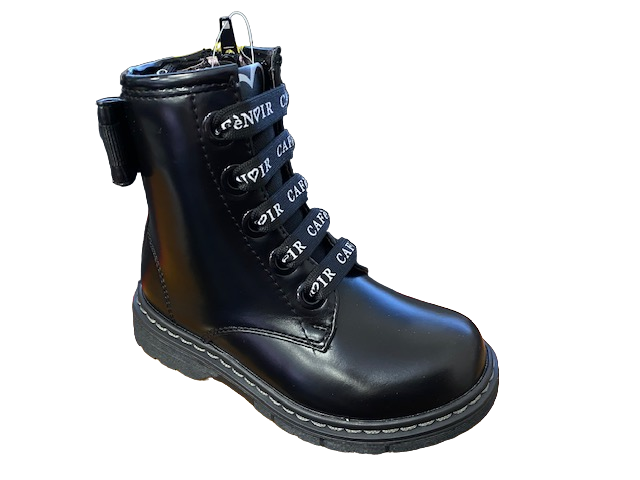 CafèNoir Anfibio da bambina con Zip interna e scritta sul laccio C-1883 1531 nero