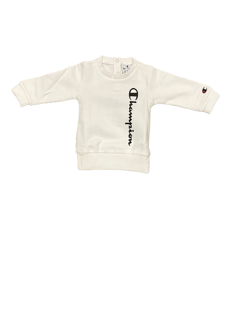 Champion Tuta infant felpa girocollo pantalone con polsino 404504 WW001 wht/bnk bianco-nero