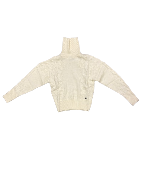 Smithy's Maglione da donna a dolcevita con trecce SW22WMA310 milk