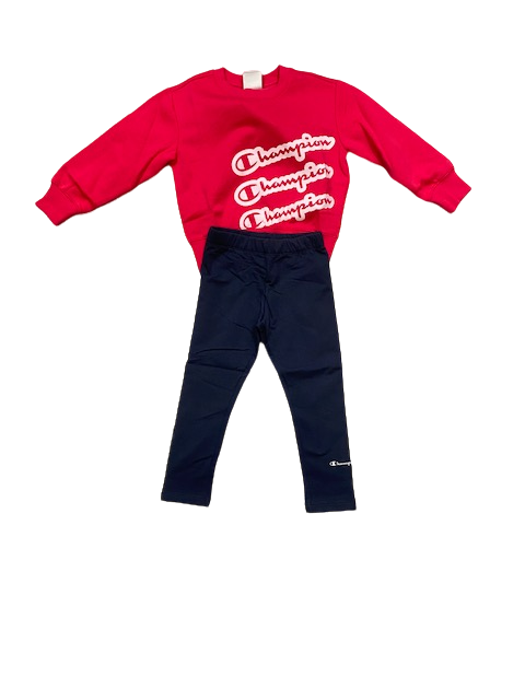 Champion Tuta da ragazza Felpa e Legging 404497 RS039 DBA/NNY fucsia blue