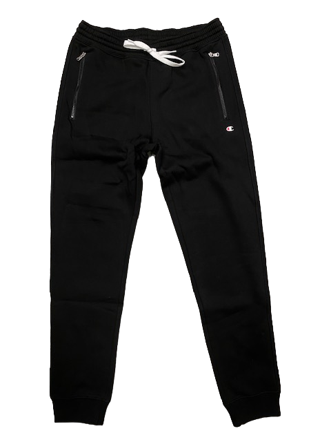 Champion Pantalone in cotone felpato con cerniera alle tasche da uomo 218342 KK001 NBK nero