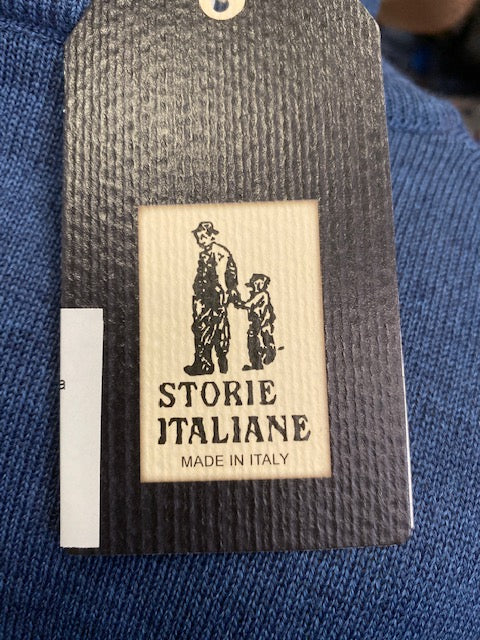 Storie Italiane Maglia da uomo a Lupetto MS/50 blu