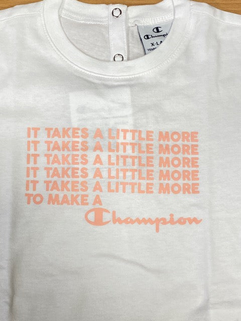 Champion Set Infant T-shirt + Short 404391 ww001 wht white-pink