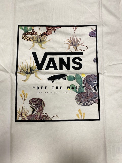 Vans maglietta manica corta da uomo Classic Print Box Antique VN0A5E7YZ2F1 bianco deserto