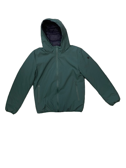 Censured Giubbotto uomo Reversibile con cappuccio JM4096 T SSK 3020 green blue