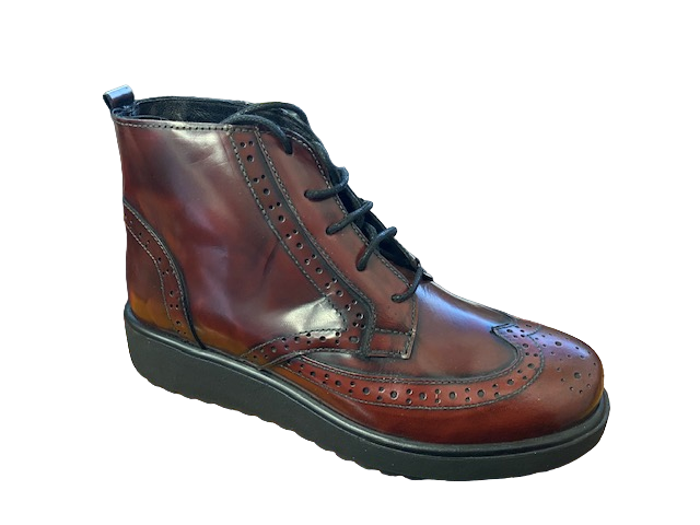 Exton women's casual shoe 1559 M 6857 O 0267 Abrasivato Bordeaux