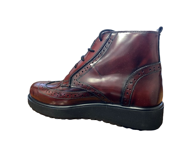Exton women's casual shoe 1559 M 6857 O 0267 Abrasivato Bordeaux