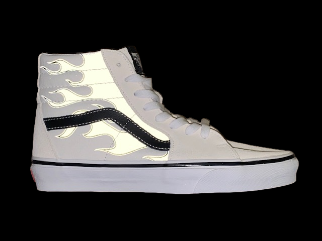 Vans scarpa Sneakers alta unisex Sk8-Hi VN0005U9W001 rifrangente fiamma bianca