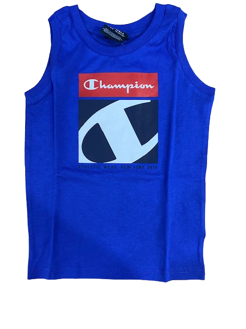 Champion boy's outfit Legacy Graphic Tank Top + Bermuda 306318 BS071 ETR bluette-navy