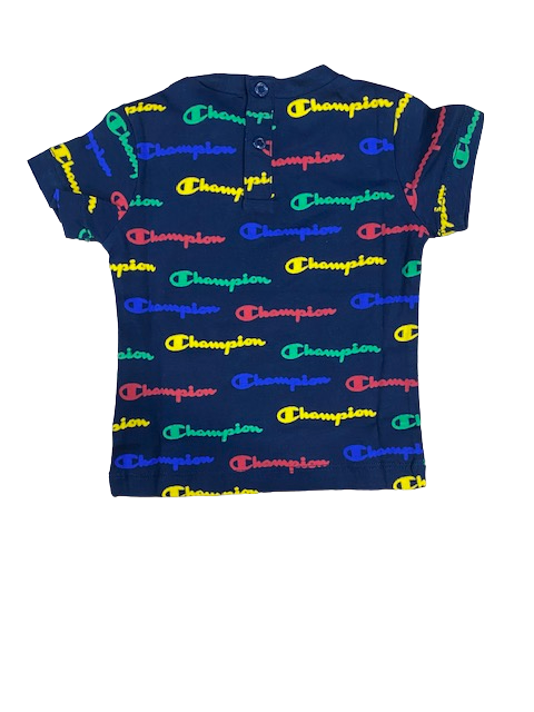 Champion completino da Bimbo Legacy American maglietta e pantaloncino 306303 BL501 NNY blu