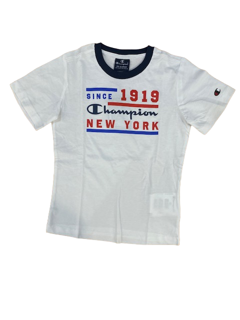 Champion completino da ragazzo Legacy Graphic T-shirt + Bermuda 306315 WW001 WHT white