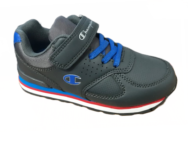 Champion scarpa sneakers da bambino con laccio elastico e velcro Low Cut Erin S31370-F18-ES017 grigio