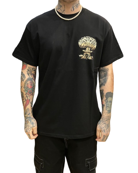 Mushroom Men's short sleeve cotton t-shirt 12038-01 black