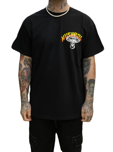 Mushroom Men's short sleeve cotton t-shirt 12024-01 black
