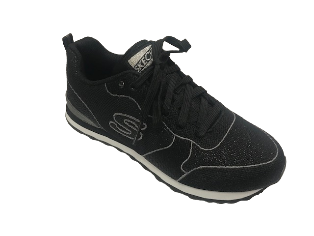 Skechers scarpa sneakers da donna Shimmer Time 117 BLK nero