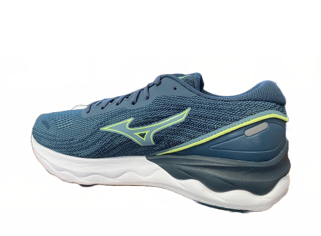 Mizuno Wave Skyrise 3 running shoe J1GC220981 smoke blue-neo lime-neon flame
