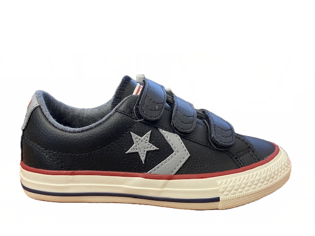 Converse scarpa da bambino in pelle con strappo Star Player 658155C nero