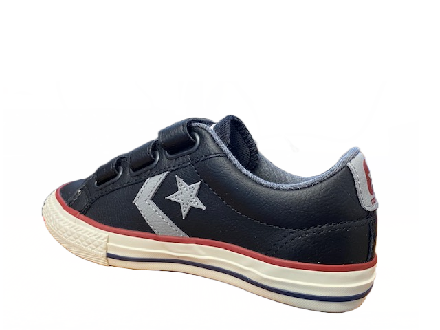 Converse scarpa da bambino in pelle con strappo Star Player 658155C nero